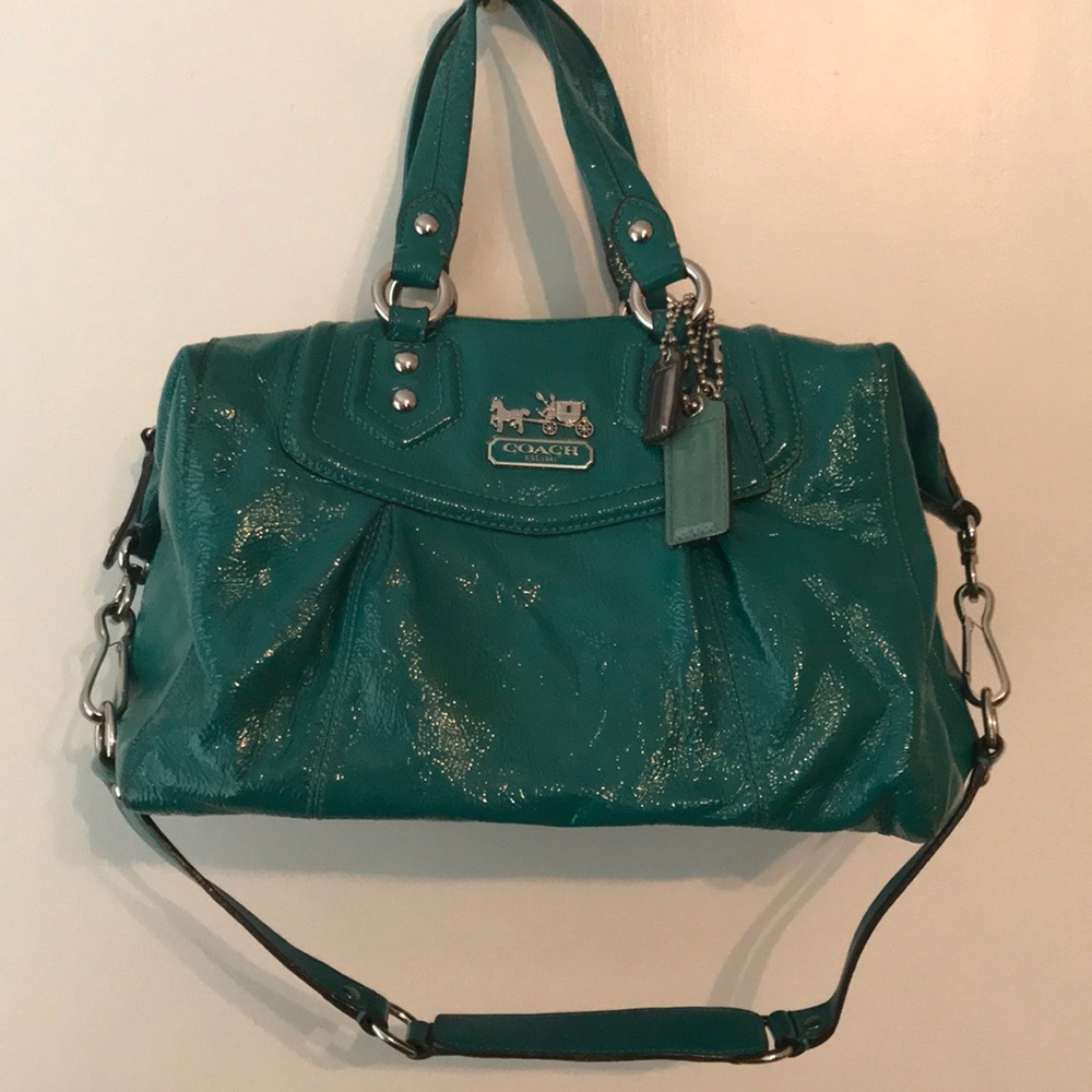 COACH unique green leather handbag